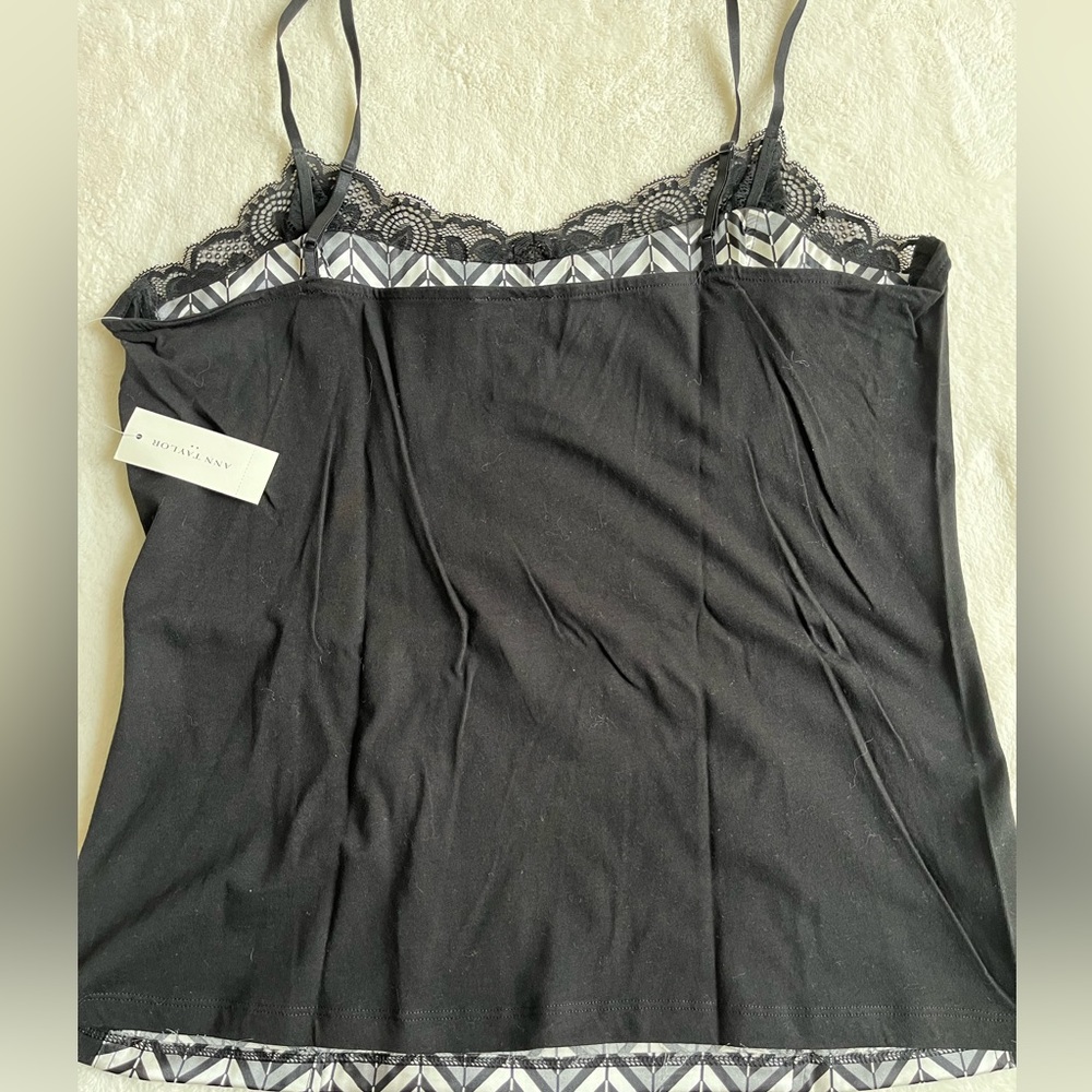 Nwt 2 Ann Taylor camisoles tailored green and black / white sz large - Picture 9 of 13